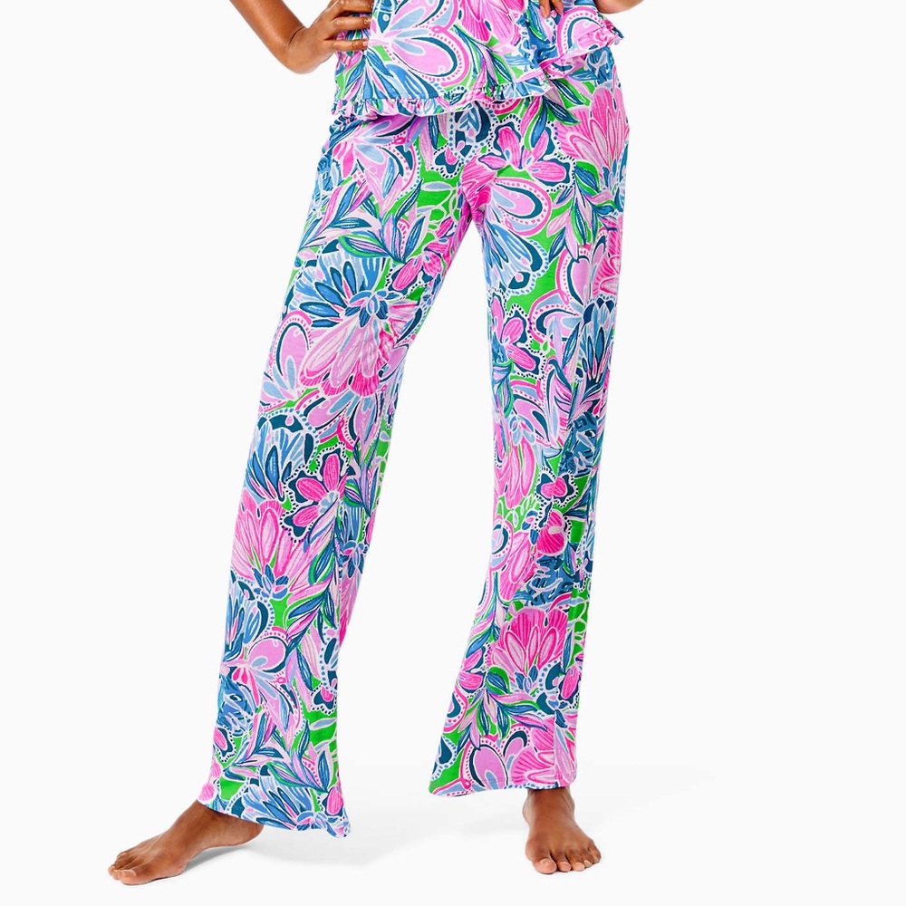 Pj knit pant gecko green tiger sunrise